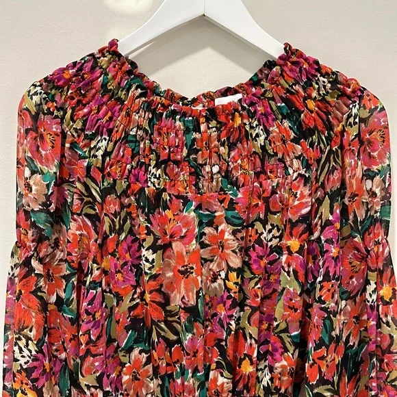 Misa Women's Marin Floral Long Sleeve Mini Dress Size Small Revolve Red Black - Picture 6 of 13